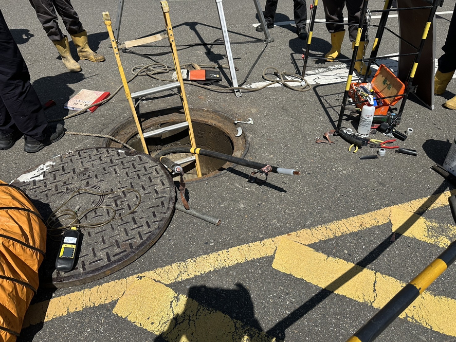 台電南投區處進駐校園，協助查找故障點，確保用電安全。